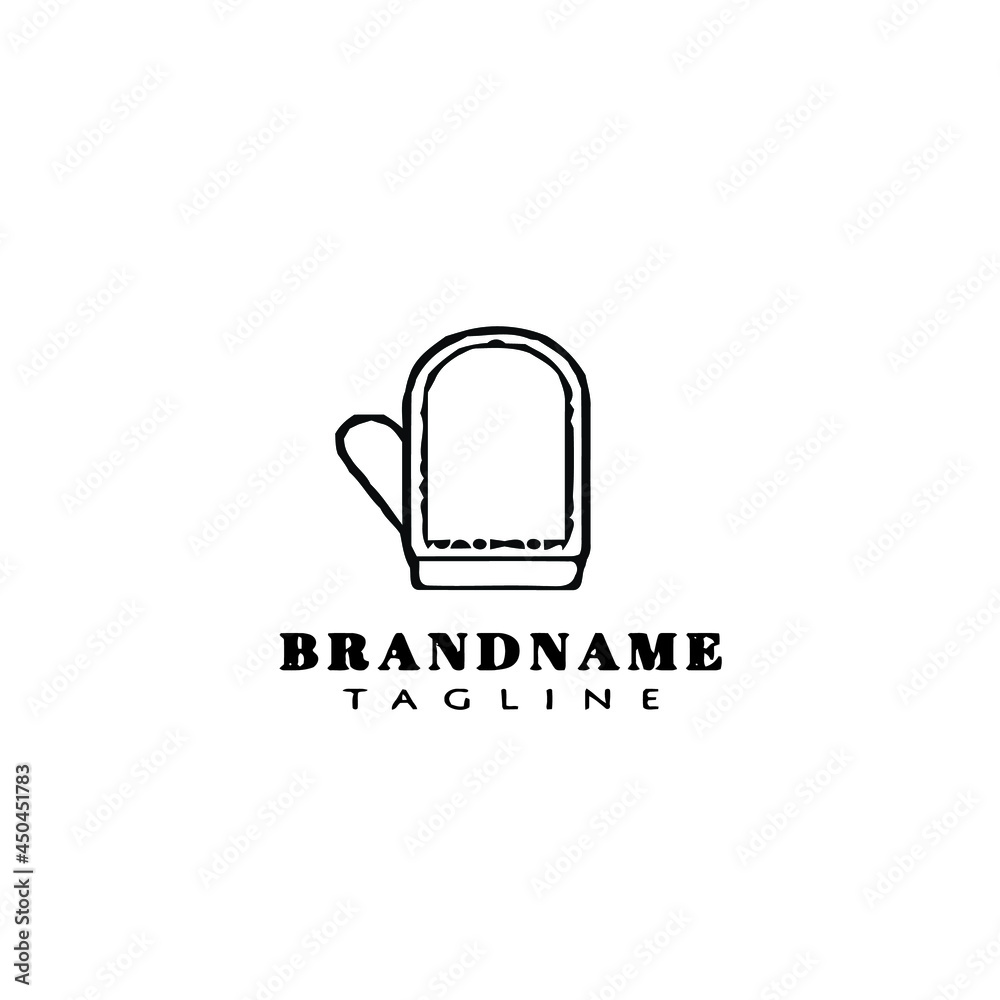kitchen glove logo cartoon design icon vector illustration