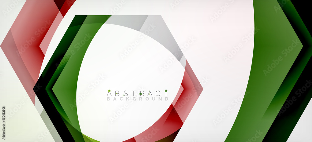Transparent hexagons geometric shapes abstract background
