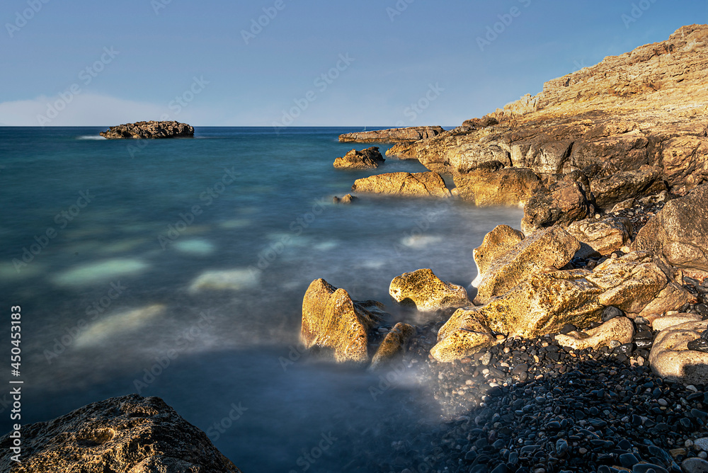 Sunset at Sarpincik lighthouse and long exposure on cliffs Sunset at Sarpincik lighthouse and long exposure on cliffs