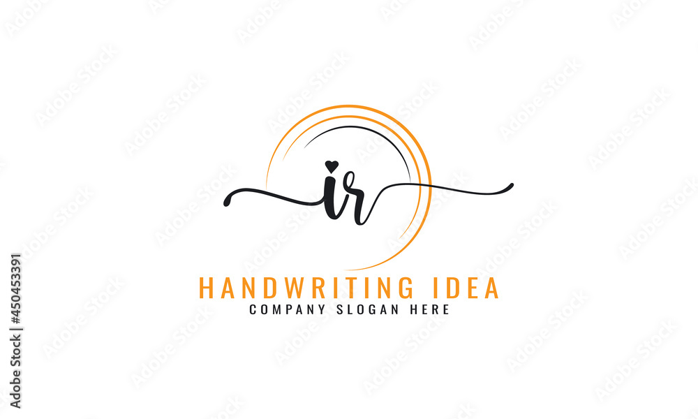 Initial I R, letter handwriting logo Design Initial I R, letter handwriting logo Design