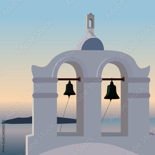 Illustration of old architecture christian building design element.
