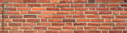 texture of old grunge red brick wall background  
