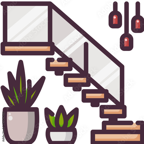 staircase line icon