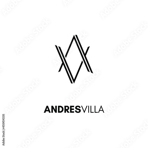 initial letter AV VA logo vector design template