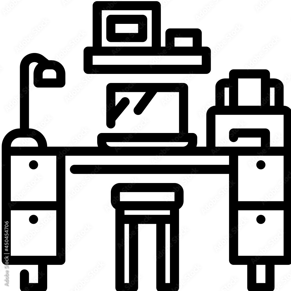 work table line icon work table line icon