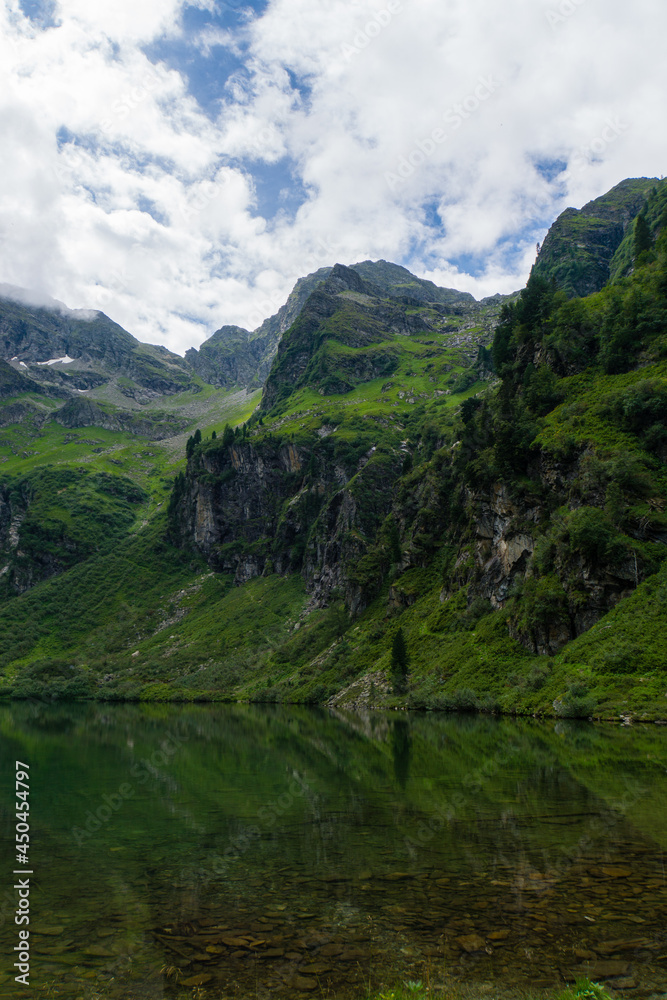 landscape with lake and mountains