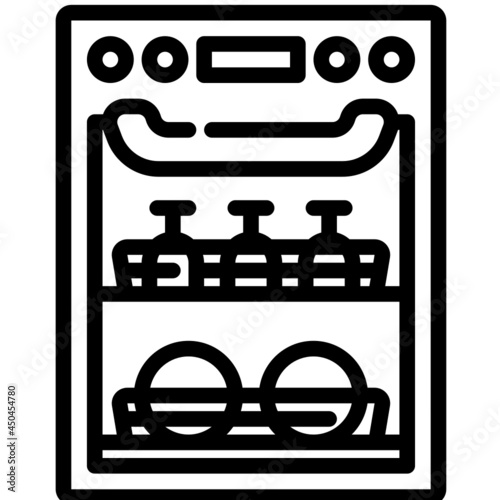 dishwasher line icon