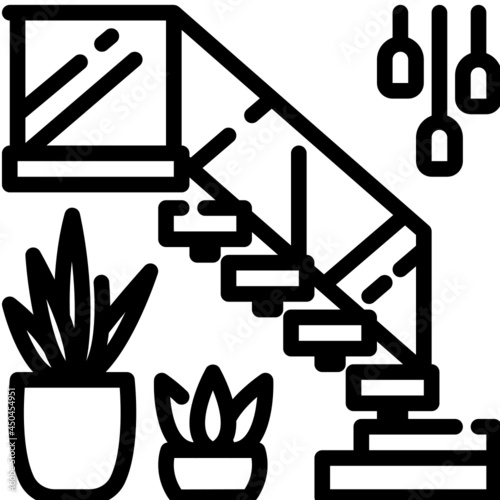 staircase line icon