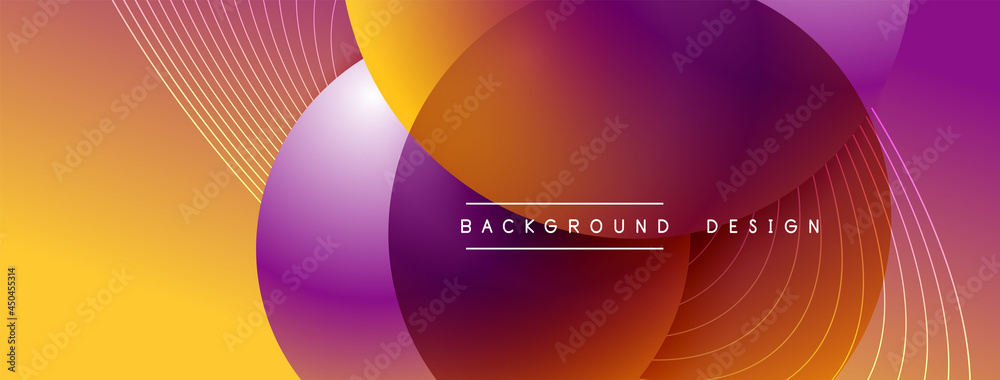 Gradient circles with shadows. Vector techno abstract background. Modern overlapping forms wallpaper background, design template Gradient circles with shadows. Vector techno abstract background. Modern overlapping forms wallpaper background, design template
