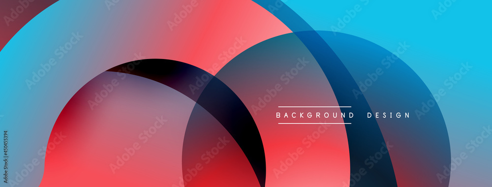 Abstract overlapping lines and circles geometric background with gradient colors Abstract overlapping lines and circles geometric background with gradient colors