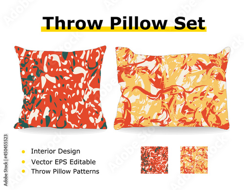 colorful decorative throw pillow isolate