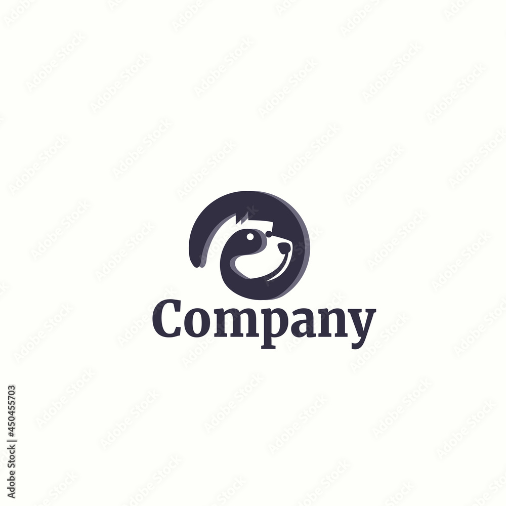 Simple logo template with circle dog