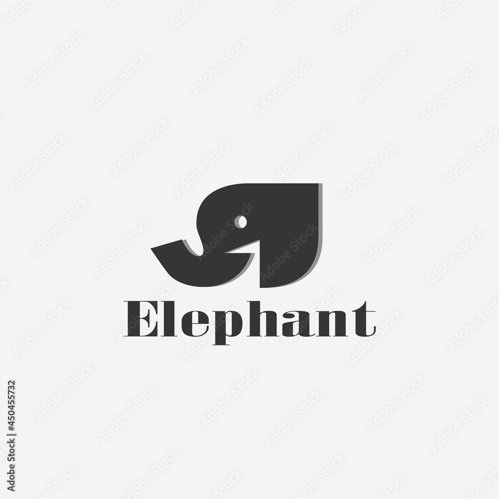Simple logo template with head elephant Simple logo template with head elephant