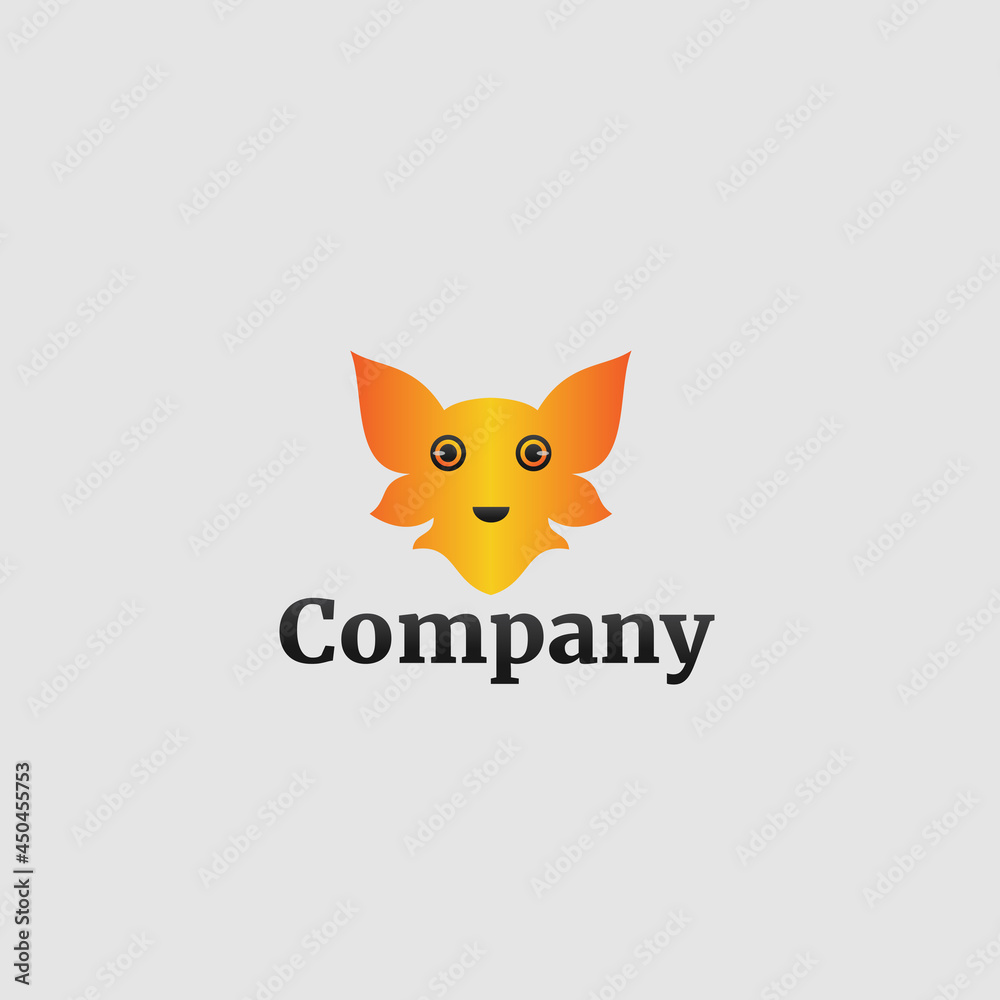 Obraz premium Simple logo template with orange cat
