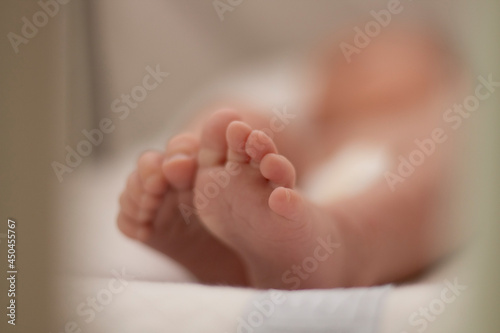 baby feet, small toes close up