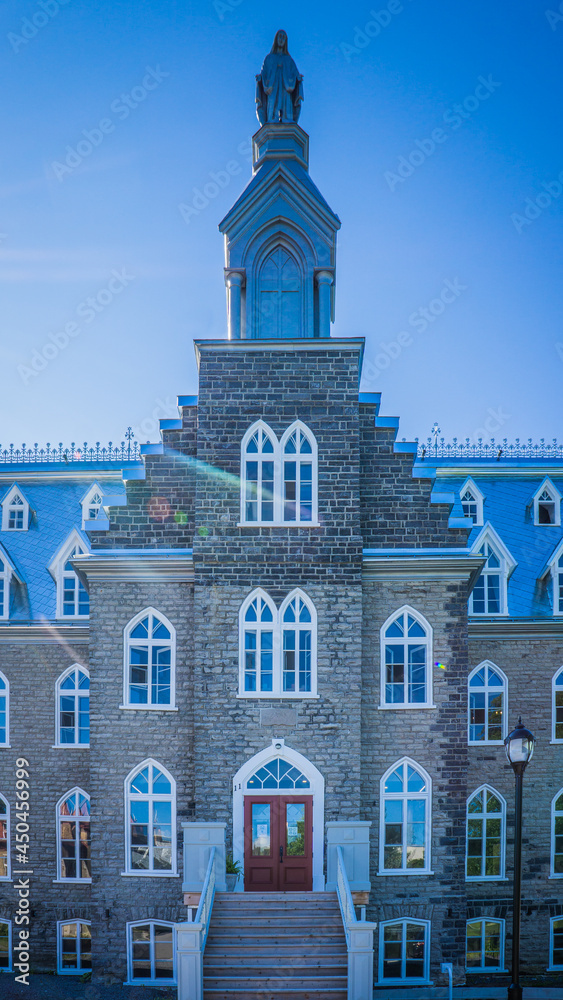 Former convent in Beauport historic center, near Quebec City (Canada)on a clear summer day