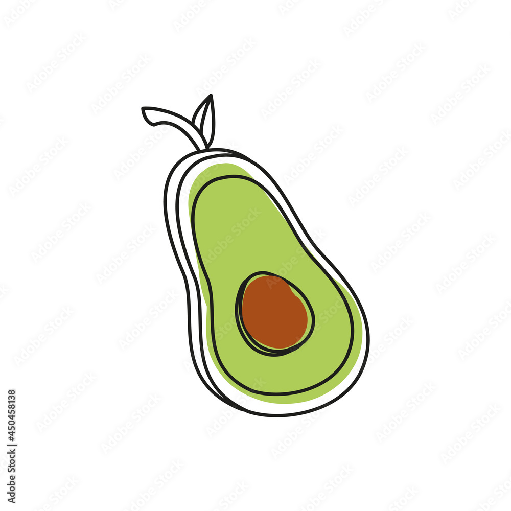 Vector avocado icon for your projects. Natural exotic linear fruit. Logo of tropical fruit. Vector avocado icon for your projects. Natural exotic linear fruit. Logo of tropical fruit.