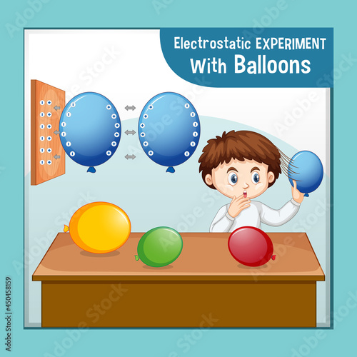 Electrostatic science experiment with scientist boy