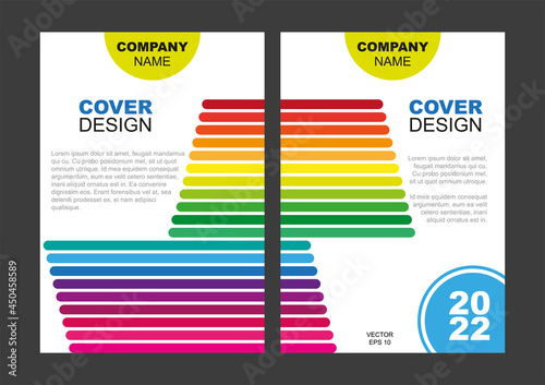 Colorful cover design. Vector background, with space for text. Layerd templates for cover, banners, web, social media, flyers and other publications. (ID: 450458589)
