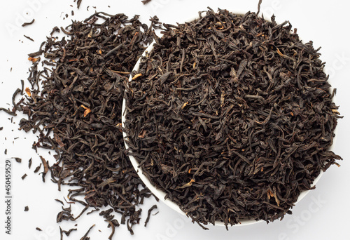 Assam Dried Tea Leaves. Black tea leaves. Assam tea