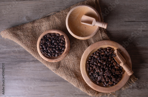 Close up of coffee beans. Delicious, tasty and aromatic 