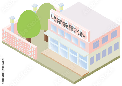 アイソメトリックな児童養護施設の建物