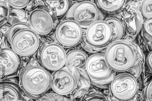 recycle aluminum metal crushed can waste background