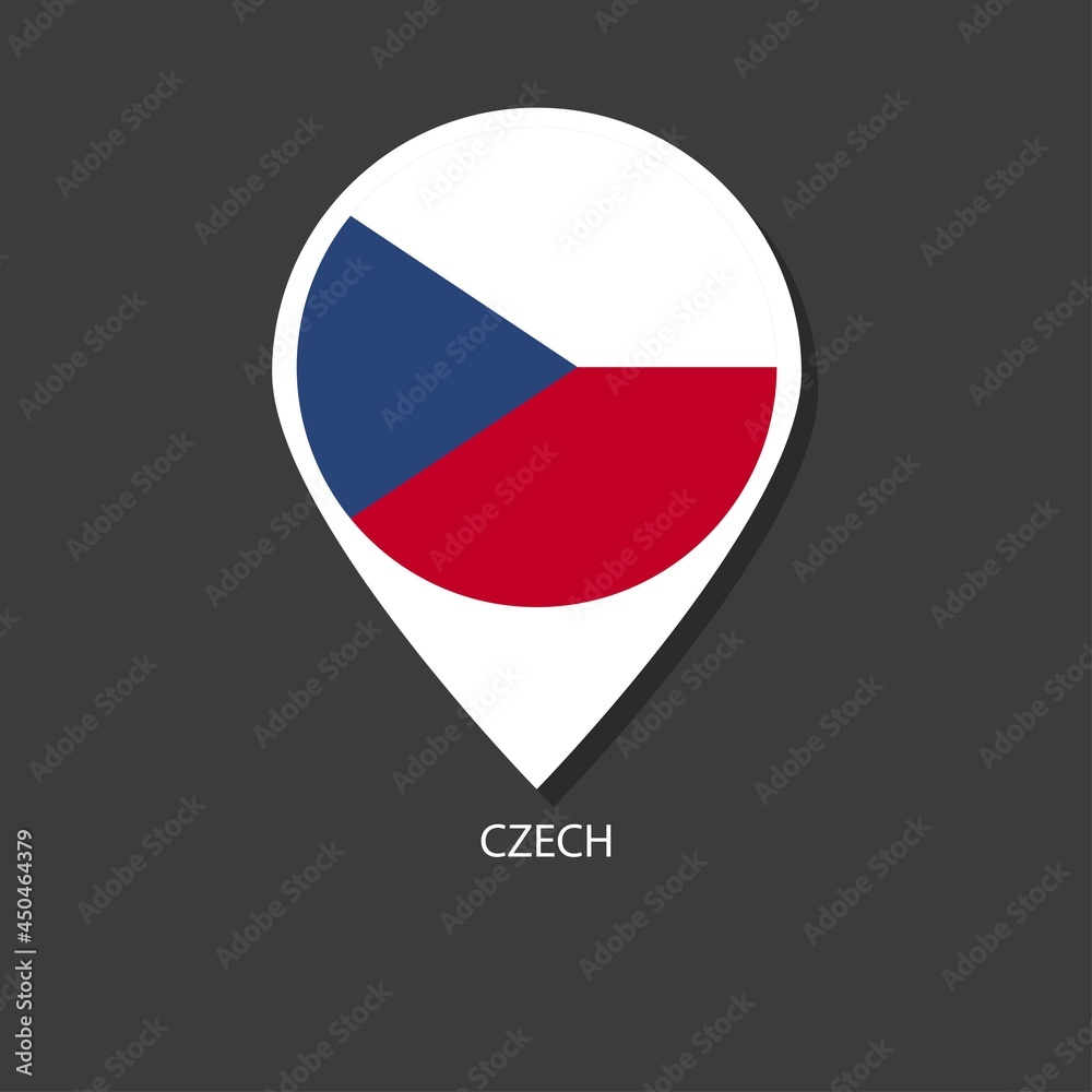 Czech flag Vector marker with flags. Czech flag Vector marker with flags.