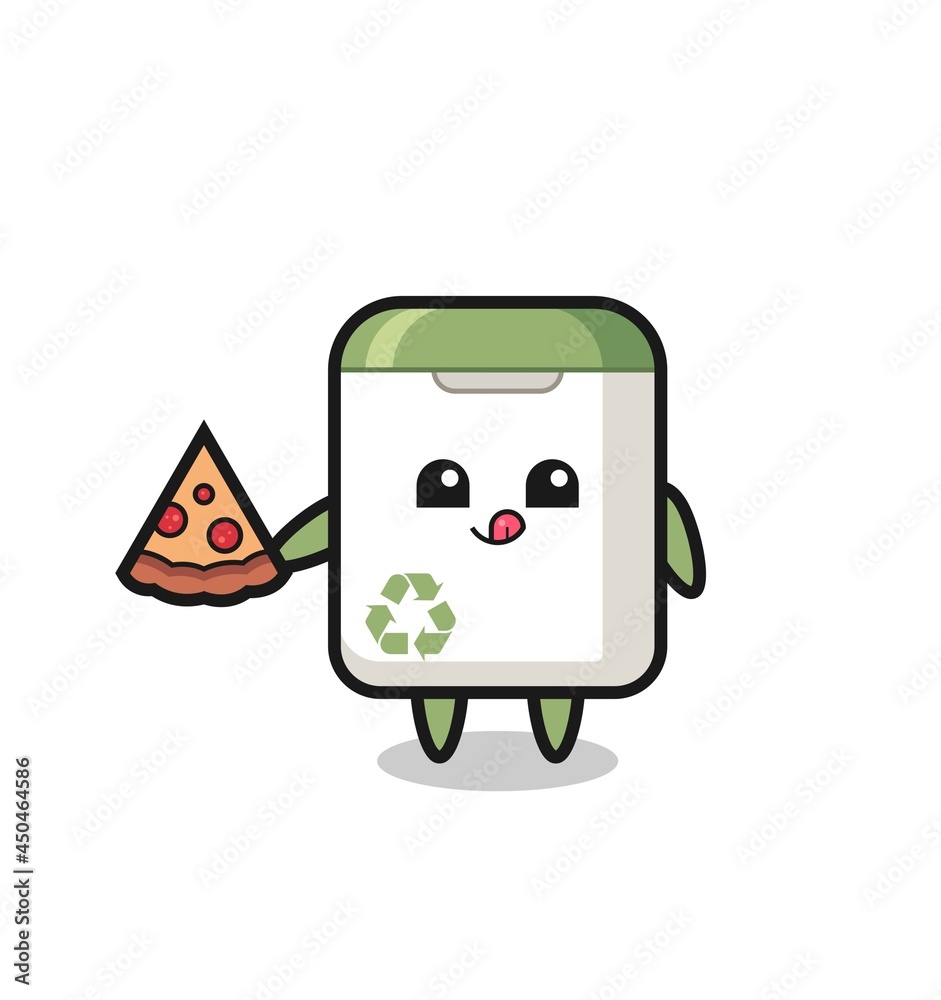 cute trash can cartoon eating pizza cute trash can cartoon eating pizza