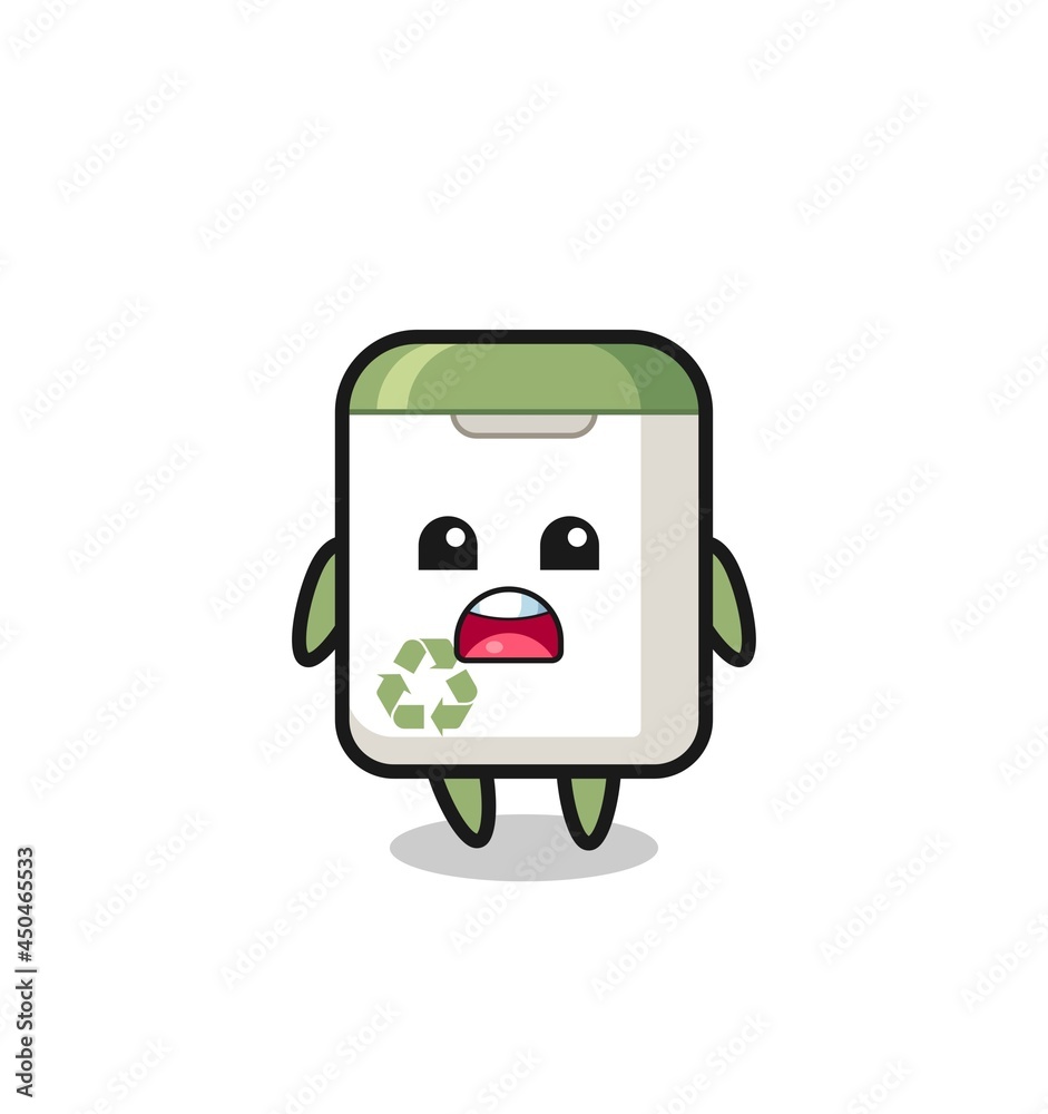 trash can illustration with apologizing expression, saying I am sorry trash can illustration with apologizing expression, saying I am sorry