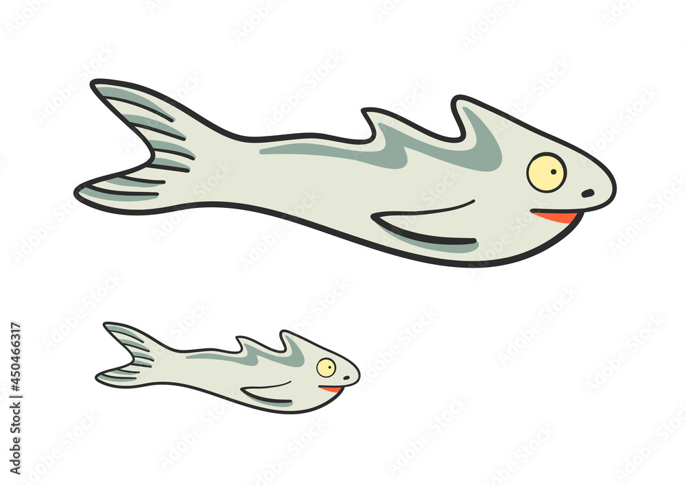 Fish on a white background. Sea life. Vector illustration Fish on a white background. Sea life. Vector illustration