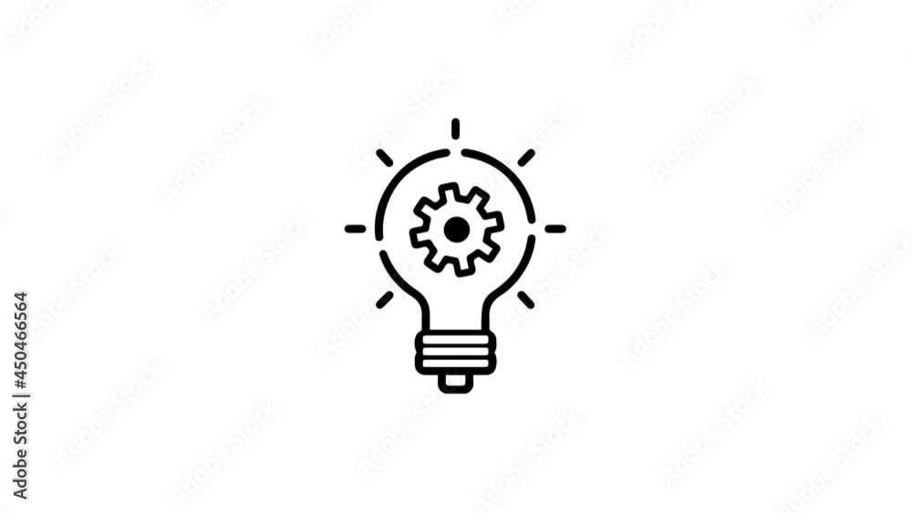 innovation icon. Light bulb and cog inside. Premium quality graphic ...