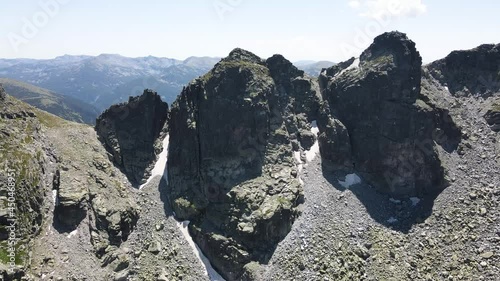 Amazing Aerial view of Kupen peaks at Rila Mountain, Bulgaria photo