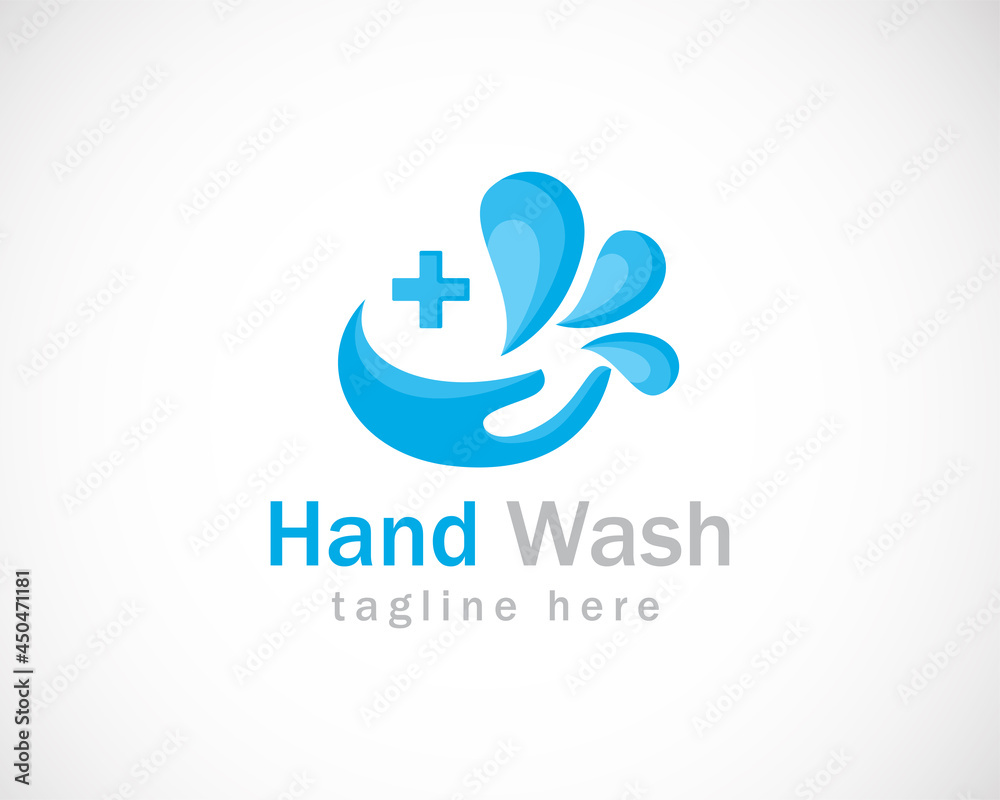 hand wash logo creative health soap design concept hand care