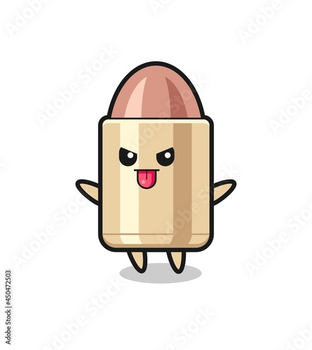 naughty bullet character in mocking pose