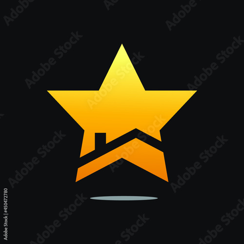 star and house logo for real estate and others