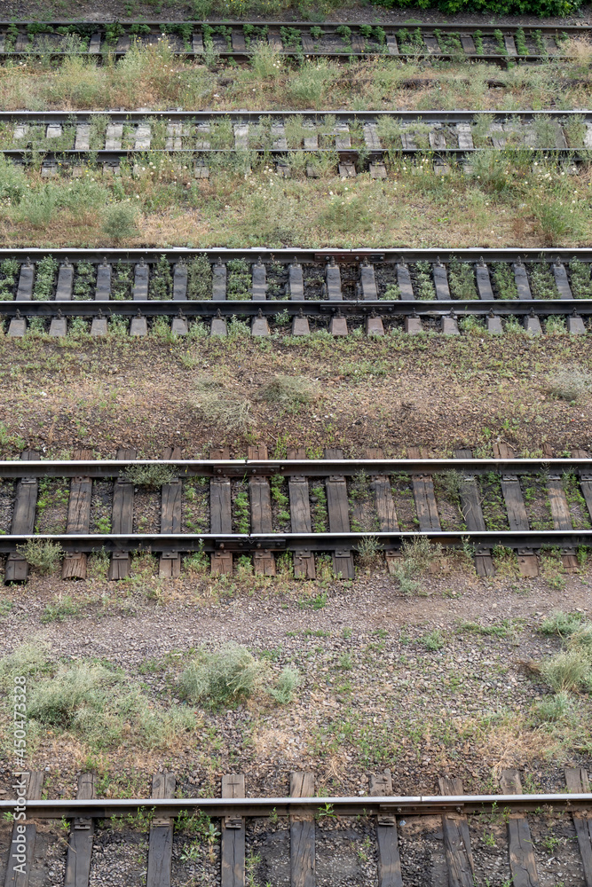 The rails are perpendicular. Kazakhstan railway.