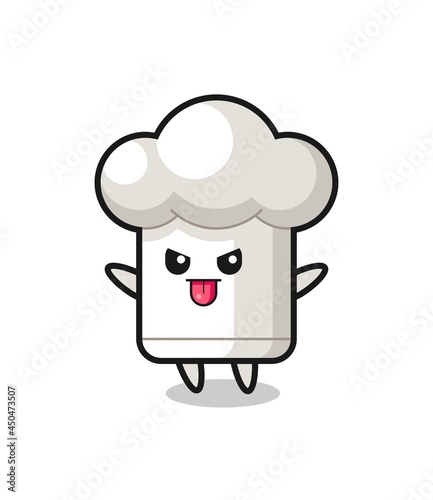 naughty chef hat character in mocking pose
