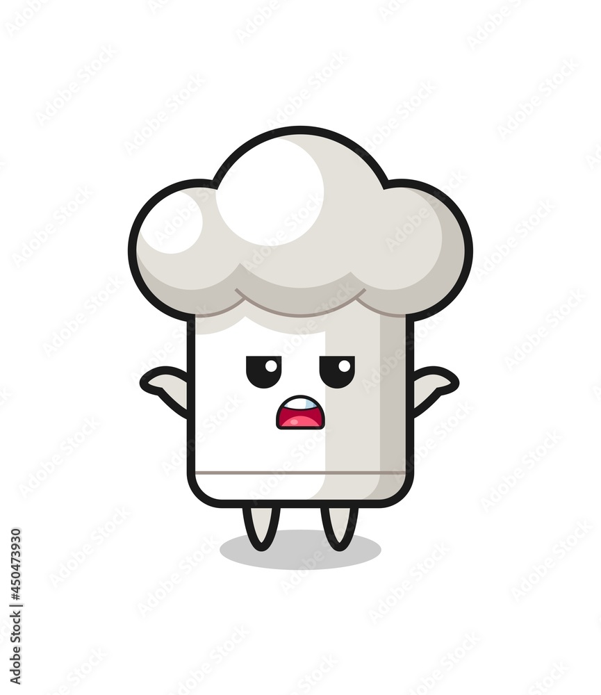 chef hat mascot character saying I do not know chef hat mascot character saying I do not know