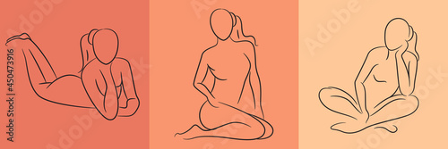 sketch and hand drawn sexy woman pose set illustration