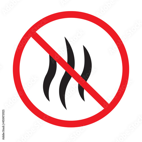 Stop bad smell icon on white background. Strong flavors are forbidden symbol. No bad smells sign. flat style.