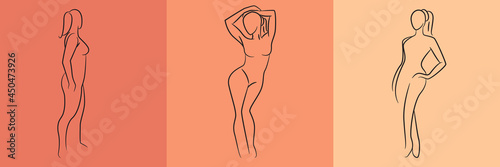 sketch and hand drawn sexy woman pose set illustration