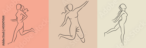 sketch and hand drawn woman pose set illustration