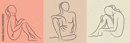 sketch and hand drawn woman pose set illustration