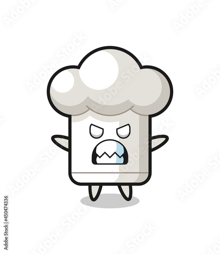 wrathful expression of the chef hat mascot character