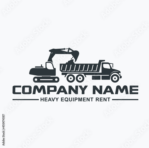 logo template for heavy equipment rent.