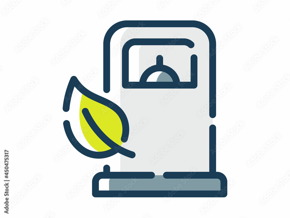 eco fuel gas station ecology bio energy single isolated icon with dash or dashed line style eco fuel gas station ecology bio energy single isolated icon with dash or dashed line style