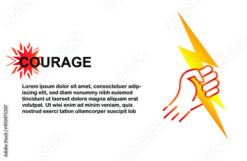 Courage and illustration icon concept.