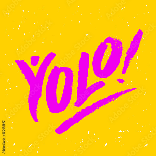 Yolo. You only live once. Vector handwritten lettering.