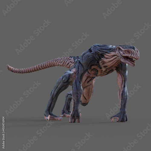 Obraz na plátně 3D-illustration of an isolated dangerous alien
